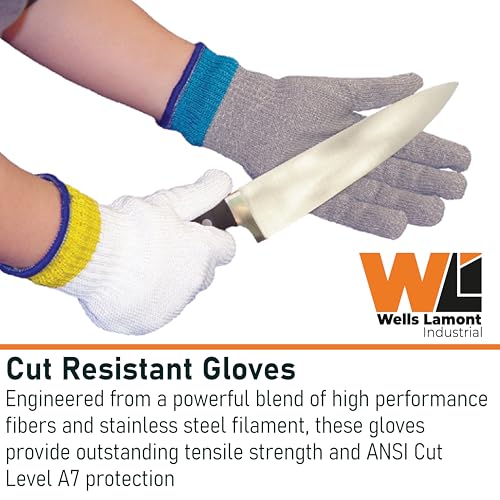 Wells Lamont Whizard LN10 Cut Resistant Gloves (1356) – ANSI Cut Level A7 – Food Safe Gloves - size: Medium, style: 6-pack