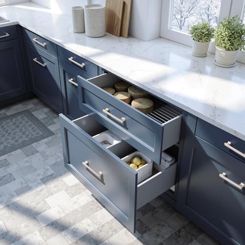 KNOBWELL 6 Pack Brushed Nickel Solid Cabinet Pulls 5 Inch(128mm) Hole Center Kitchen Cabinet Handles,Cabinet Hardware for Cupboard Drawer Pulls - color: Brushed Nickel, size: Hole Center：5 inch（128mm）