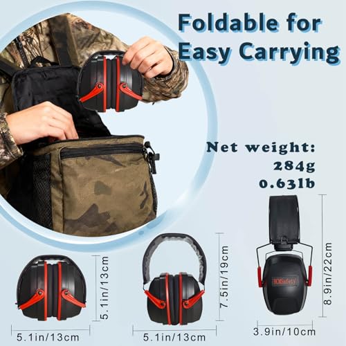 Ear Muffs For Noise Reduction Cancelling SNR 33dB Hearing Protection Headphones Earmuffs Shooting Gun Range Mowing Ultimate Comfort Design High Blocking