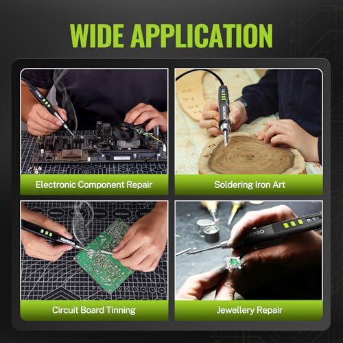 WORKPRO DC Soldering Iron Kit, Fast Heating Soldering Iron Pen with 3 Tips