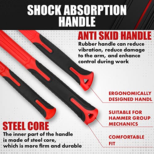 C&T 6-Piece Hammer Set, Fiberglass Handle & Mallet Set, Metal Working | Garage Home Kit | Mechanic Tools | Sledge Hammer | blacksmith Hammer | Ball Peen Hammers | Hand Tools - style: 6pc