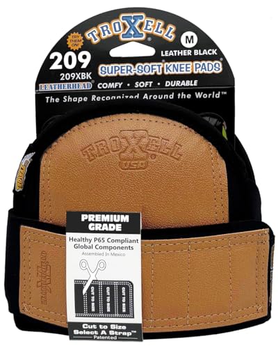TROXELL USA - SuperSoft Leatherhead Black Kneepads (Medium Size/Bagged in Pairs)