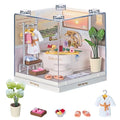 Miniature House DIY Bathroom Spa Kit with Acrylic Display Case - color: Small - Bathroom, size: Small