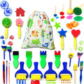 Kids Art & Craft Painting Drawing Tools Mini Flower Sponge Brush Set Fun Kits Early DIY Learning