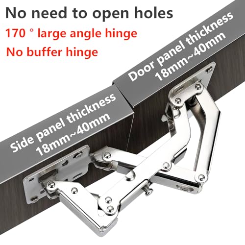 Qrity 4X Cabinet Door Hinges 170 Degree Hidden Frameless with Screws - size: 4 Pcs Hinges