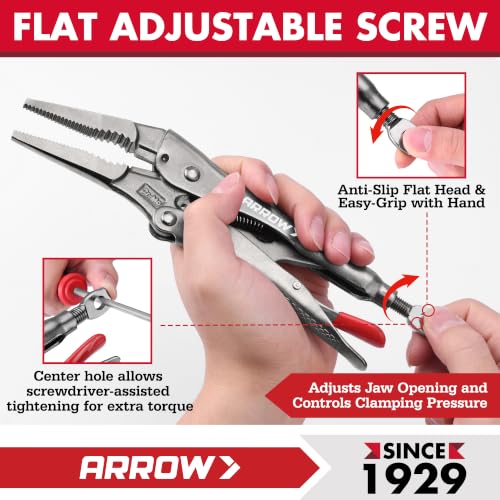 ARROW 5-piece Locking Pliers Set, Chromium-Molybdenum Vice Grips - style: 5-piece