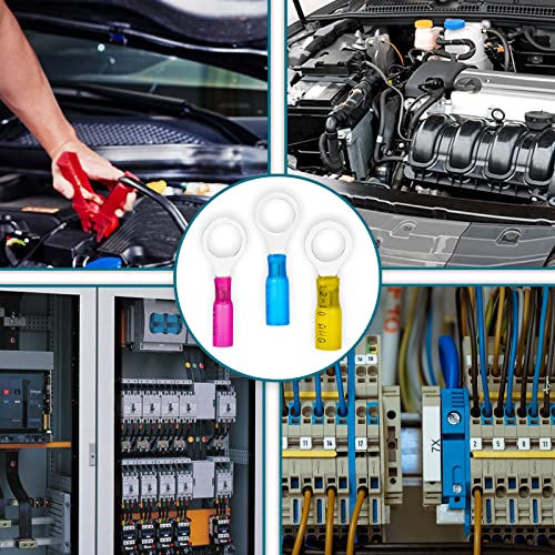 120 PCS Heat Shrink Wire Connectors,14 16 awg Ring Terminals Kit - color: 16-14 AWG