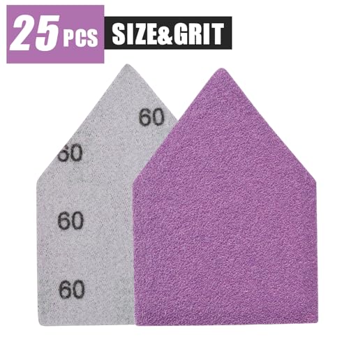 60 Grit Sandpaper, Triangle Sanding Sheets, Fits Milwaukee M12 Fuel Sander - style: 60 Grit