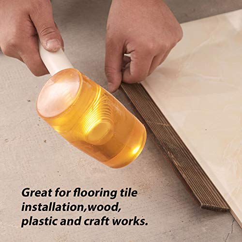 4-Piece 19 Ounce Rubber Mallet,Lightweight Double-Face Hammer with Fiberglass Non Slip Handle,Perfect for Leather Crafts,Jewelry,Wood and Flooring Installation - size: 19 Ounce(4 Pack)