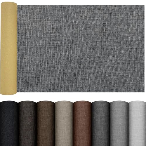 PXBBZDQ Large Linen Repair Patch, 16X40 Inch Linen Fabric Patch for Furniture and Sofa Self-Adhesive Upholstery Refinishing Repair, Couch Fabric Patch (Dark Gray, 16X40) - color: Dark Gray