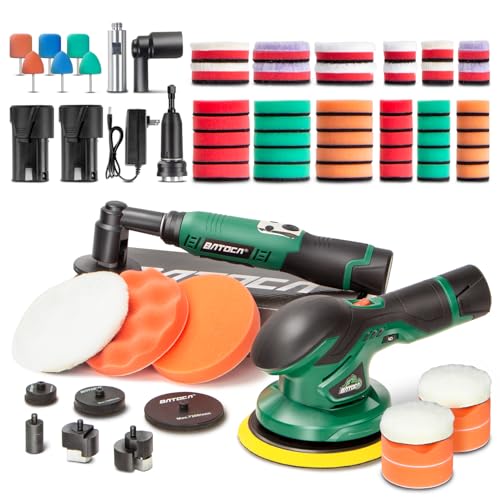 BATOCA S3 Cordless Car Polisher & S6 Mini RO/DA Buffer, Combo Kit, 2-in-1 - size: S3+S6 Combo kit with 2 batteries