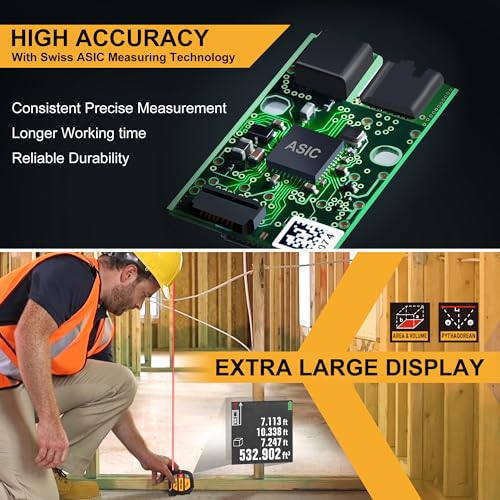 PREXISO 2-in-1 Laser Tape Measure 135Ft Rechargeable Laser Measurement Tool