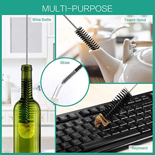 16in Bendable Bottle Brush, Long Handle Bottle Cleaning Brush for Cleaning Narrow Neck Bottles, Baby Bottles, Flask, Pitcher, Vase, Bird Feeder, Home Kitchen Sink Cleaning Brush, Water Bottle Brush