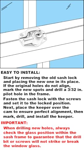 QCAA Heavy Duty Keyed Sash Lock, Child-Proof Security, Only Unlock with Key, CTC 2", White, 2 Pack, Made in Taiwan - color: White, size: 2 Pack