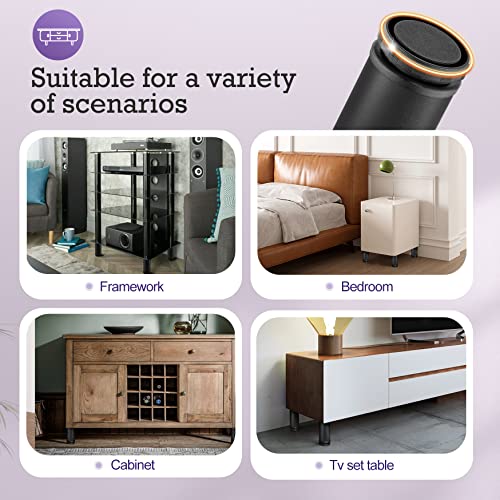 4 Inch Metal Furniture Legs Stainless Steel Adjustable Legs Black Metal Legs Round Cabinet Legs for Coffee Table Cabinet Desk Sofa Shelves, Pack of 8 - color: Black, size: 4"