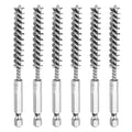 HARFINGTON 6Pcs Stainless Steel Bore Brush 8mm Dia 4" Long Cleaning Twisted Wire Brush with Handle 1/4" Hex Shank for Tubes, Ports, Bearings - size: 8mm