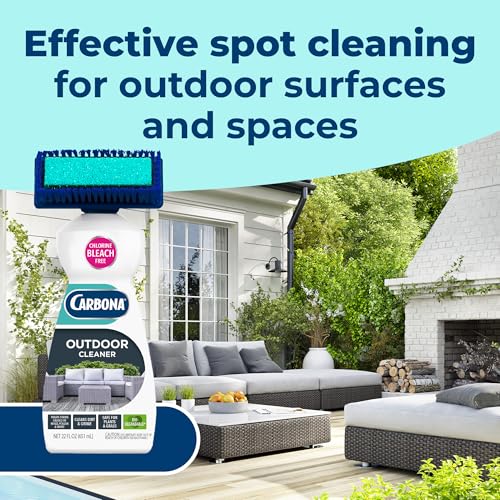 Carbona Oxy Powered Outdoor Cleaner with Built-In Brush (22 Fl Oz), Spot Cleaner for Outdoor Furniture, Rugs & Decks, 2-in-1 Sponge & Bristle Brush - size: 22 Fl Oz (Pack of 1)