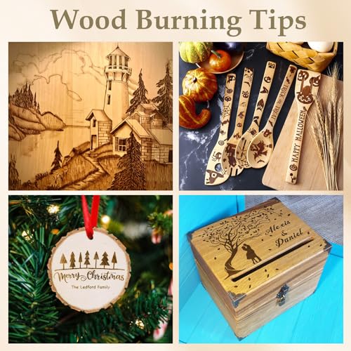 AOZUO 109 Pcs Wood Burning Tips, Wood Burning Tip Set Including Woods Burnings Letters Numbers Symbol Woods Burnings Tip for Wooden Burner DIY Embossing Wooden Burn Carving Crafts