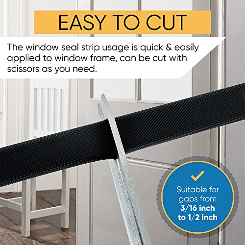 Adhesive V Shape Weatherstrip, Weather Stripping Door Seal Strip Foam Door Frame Insulation Side Jamb Bottom Groove Gap Filler Soundproof V Weatherstripping (Black, 1/2 in x 1/2 in x 26 Ft) - color: Black