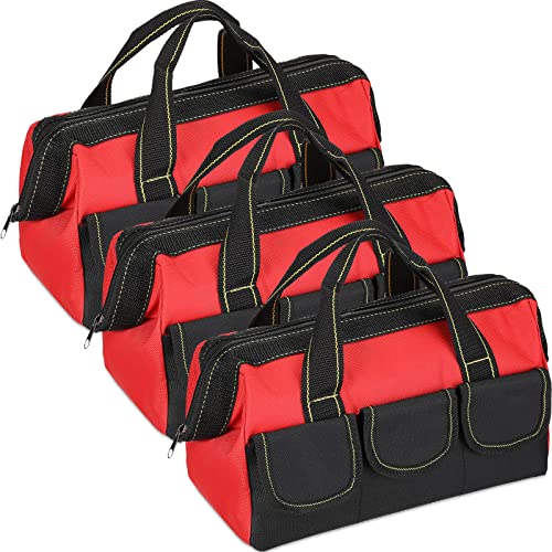 Sanwuta 3 Pack 18 Inch Tool Bags, Classic, Red - color: Red, size: 18 Inch, style: Classic