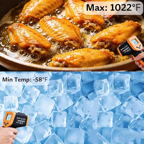 Infrared Thermometer Temperature Gun for Cooking -58℉~1022℉ - color: Black