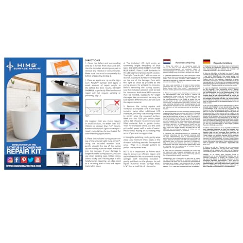 HIMG Bathtub & Shower Pan Repair Kit, Compatible with V&B Star White - color: V&B Star White