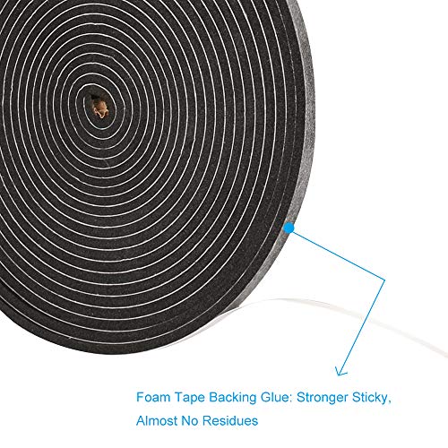 3 Rolls Weather Stripping,1/4 Inch Wide X 1/8 Inch Thick Foam Seal Tape High Density Foam Strip Self Adhesive,Closed Cell Tape Seal Strip,16 Feet Long Each - size: 1/4'' W x 1/8'' T x 49Ft