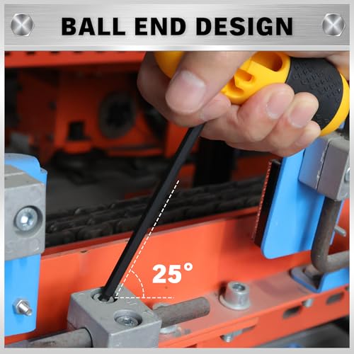 ELEAD Hex Key Allen Wrench Set: 27-Piece Premium MM(1.27mm-10mm) & SAE(3/64"-3/8) Allen Key Set with Grip Handle, Long and Short Arm with Ball End, Organized Storage - style: Ball End Allen Key Set