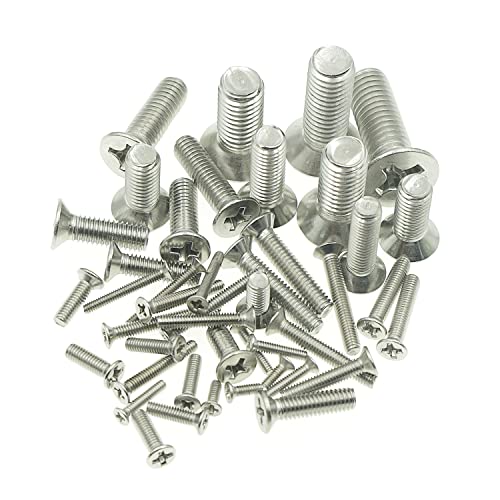 353PCS Metric M2 M2.5 M3 M4 M5 M6 M8 304 Stainless Steel Phillips Flat Head Machine Screws Assortment Kit