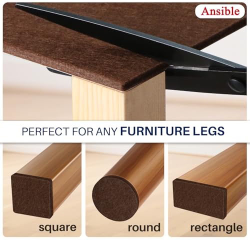 Ansible 299 PCS Felt Furniture Pads for Hardwood Floors - size: 299 PCS Brown
