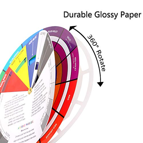 Nezyo 4 Pcs Color Wheel Paint Mixing Learning Guide Art Class Teaching Tool