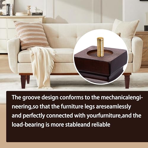 Wood Legs for Furniture 8 inch Heavy Duty Sofa Legs Square Brown Bed Legs Pack of 4, Sofa Replacement Parts, Dresser Leg, Cabinet Feet, Futon, Ottoman, Couch Legs, Couch Riser - color: Brown, size: 8"H*3.15"W