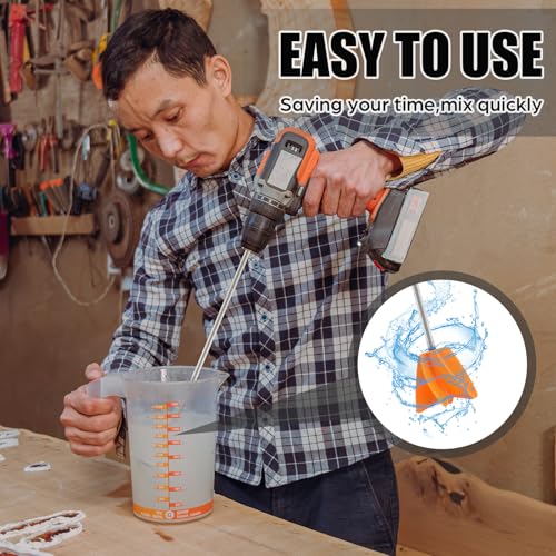 Loosh 3 Pcs 11" Paint Stirrer for Drill, Paint Mixer Attachment, Orange - color: Orange, size: 11"