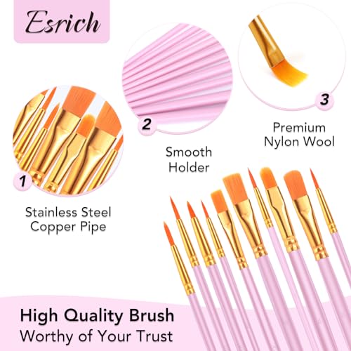 ESRICH 100PCS Paint Brushes, Paint Brush for Acrylic Painting - color: Pink, size: 100
