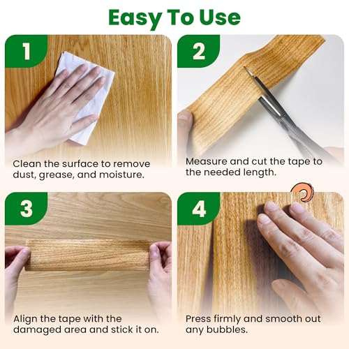 ECOHomes Wood Grain Repair Tape (Teak Wood, 4 Inch x 15 Feet) - color: Teak Wood, size: 4 Inch By 15 Ft