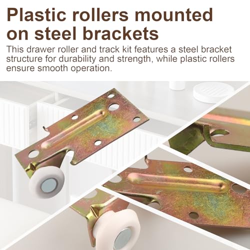 for Prime-Line R 7132 Steel Bracket Drawer Track Roller with Plastic Roller -2 Pack