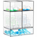 Yieach 5 Set Clear Baby Bottle Organizer for Countertop,BPA FREE Bottle Station Organizer for Breast Pump Parts,Pacifier and Baby Accessories,Stackable Drawers for Bathroom,Cabinet,Pantry Organization - style: 5 PACK