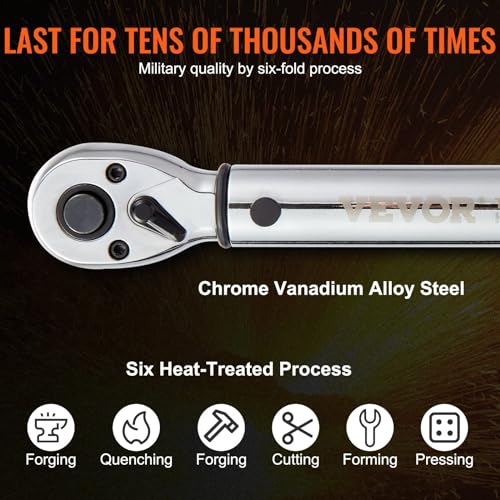 VEVOR Torque Wrench 3/8-inch Drive 10-80ft.lb/14-110n.m Click Torque Wrench - size: 3/8" 4 PCS