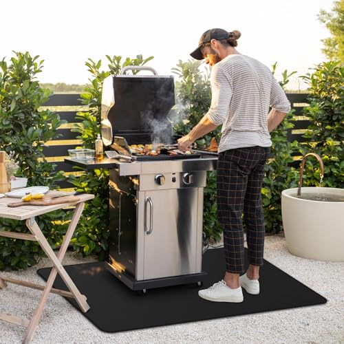 40 x 60inch Under Grill Mat for Outdoor Grill, Double-Sided Fireproof Grill Pad,Perfect for Outdoor Barbecue Spots,Fireproof, Waterproof Grill Floor Pads Fire Pit Mat Fireplace Mat - size: 40*60inch