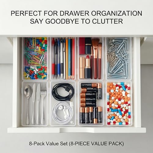 12 Pack Small Plastic Storage Containers, Small Rectangle Organizer with Hinged Lid, Clear Plastic Storage Containers Box for Beads, Jewelry, Crafts, Screws and Accessories (6.1 x 2.56 x 1.18 Inch)