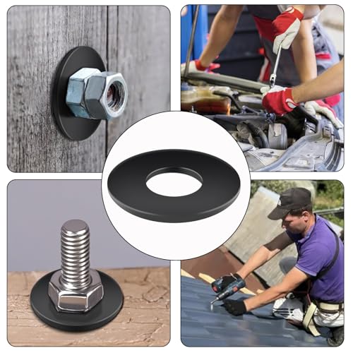 50-Piece 1/2" x 1-3/8" 304 Stainless Steel Flat Washers - Black Finish Screws Washers and Repair Washers for Industrial, Automotive and Home Use - color: Black, size: 1/2" x 1-3/8"