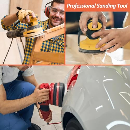 4 Pack 5 Inch 8 Holes Foam Sanding Pads for Orbital Sander
