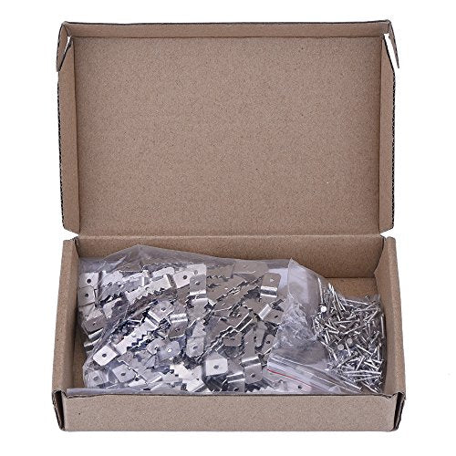 eBoot Sawtooth Picture Frame Hanging Hangers Double Hole with Nails, 100 Pack