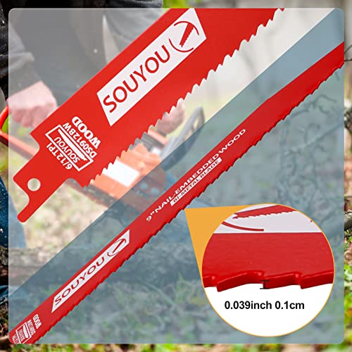 25 Pack 9 Inch 6/12 Tpi Reciprocating Saw Blades Bi-Metal Steel Demon with Perma-Shield Coating Stud and Reciprocating Saw Blades for Cutting Embedded Wood Metals PVC Pallets etc. - size: 9in 25Pack, style: 6/12 Tpi