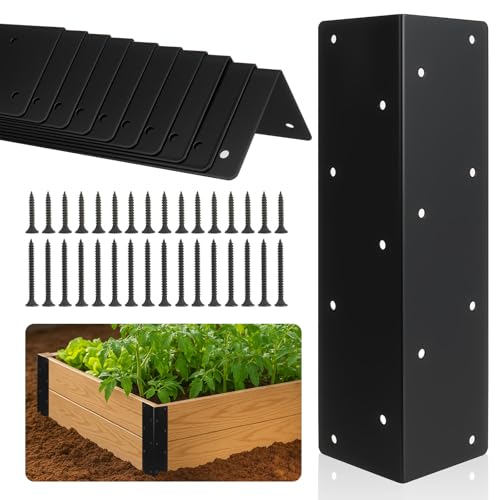 12 Pcs 11" x 3" x 3" Metal Raised Garden Bed Corner Brackets - size: 11" x 3" x 3"