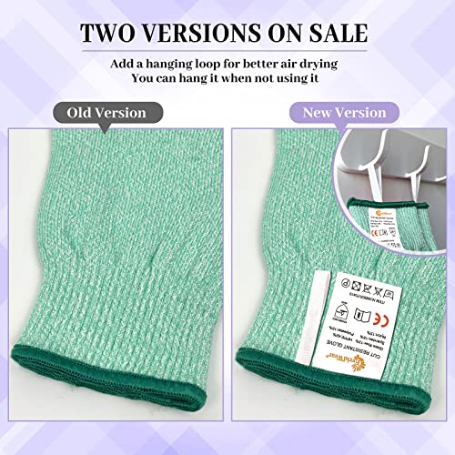 Evridwear Cut Resistant Gloves Food Grade Level 5 Kitchen Safety Protection (Medium, Green) - color: Green, size: Medium (Pack of 1)