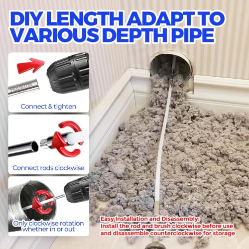 Holikme Dryer Vent Cleaner Kit - 35Ft Flexible Lint Brush for Deep Cleaning - size: 35feet