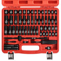 1/4" Socket Set 85 Piece, Metric Shallow/Deep Sockets (4-15mm) and SAE Shallow/Deep Sockets (5/32-9/16), Screwdriver Bit Set, Tool Kit for Home Use and Automotive Repair - color: 1/4-85pcs