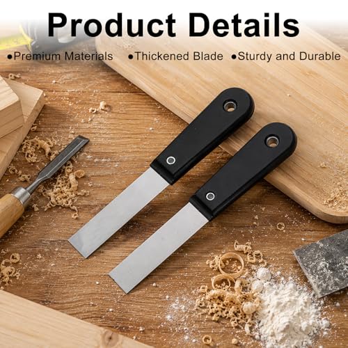 4 PCS Small Putty Knife 1 Inch Putty Knife, Putty-Scraper | Stainless Steel Flexible Spackle Knifes, for Patching Painting Taping Decals Drywall Wall Paper Scraping Coating