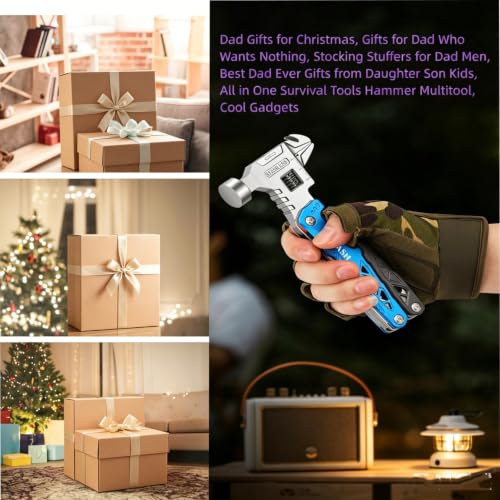 Upgraded Adjustable Wrench Multitool Hammer, 18 in 1 | Pocket Multi Tool Pliers, All-in-One Survival Tool, Camping, Everyday Use - style: Upgraded Wrench